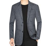 FYMLP léger gris for homme, coupe cintrée, deux boutons, décontracté, idéal for le bureau ou les voyages, idéal for le printemps(L)