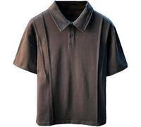 FYMLP Lightweight Mens Golf Polo Shirt Summer Black Breathable Short Sleeve for Vacation Wear(Black,XL)