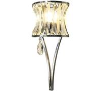 FYMLP Luxury Wall Sconces Modern Silver Iron Wall Lamps with Crystal Shade Mid Century Living Room Wall Light for Hallway Bedroom Staircase