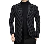 FYMLP Men's Black Slim Fit Blazers Classic Casual Party Coat Elegant Design for Business Social and Evening Events(3XL)