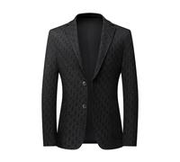 FYMLP Men's Classic Black Slim Fit Suit Jacket Vintage Lightweight Blazers Trendy Business Casual Coat for Daily Wear(4XL)