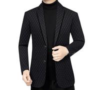 FYMLP Men's Formal Black Slim Fit Blazers Classic Business Casual Suit Jacket Stylish Comfortable Work Suit Coat(XL)