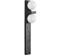 FYMLP Nordic Kitchen Island Wall Light 19.7IN Black Travertine Wall Mounted Lamp Postmodern Creative Globe Glass Shade Wall Sconce for Living Room Bedroom Corridor