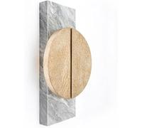 FYMLP Nordic Rectangular Marble Wall Light Modern Warm Light Wall Sconces Creative Round Iron Wall Mounted Lamp for Bedroom Living Room Hallway Foyer(White)