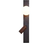 FYMLP Simple Black Travertine Wall Lamp Modern Vanity Wall Mount Lights with Glass Shade Adjustable Angle Bedside Reading Wall Sconces for Bedroom Mirror