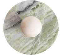 FYMLP White Globe Glass Wall Sconces Nordic Retro Round Natural Marble Wall Lamps Modern Simple Wall Light for Bedroom Living Room Hallway(Green)