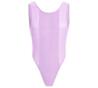 FYMNSI Body string transparent pour homme - Débardeur, maillot de corps, sous-vêtement, t-shirt pour homme, lilas, S