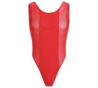 FYMNSI Body string transparent pour homme - Débardeur, maillot de corps, sous-vêtement, t-shirt pour homme, rouge, M