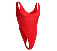 FYMNSI - Body transparent pour homme - Sans manches - Maillot de corps - Sous-vêtements - Maillot de musculation - Débardeur - Lingerie, rouge, taille unique