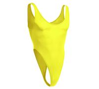 FYMNSI - Body transparent pour homme - Sans manches - Maillot de corps - Sous-vêtements - Maillot de musculation - Débardeur - Lingerie, jaune, taille unique