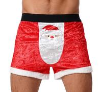 FYMNSI Boxer de Noël pour homme - Sous-vêtements de Noël - Sous-vêtements de nuit - Rétro - Élastique - Hipster, Père Noël rouge, M