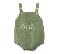 FYMNSI Combinaison une pièce en velours côtelé pour bébé fille garçon 1er anniversaire, vert militaire, 12-18 mois