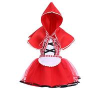 FYMNSI Lot de 2 costumes de petit chaperon rouge pour nouveau-né, bébé, fille, tout-petits, contes de fées, cosplay, Halloween, Noël, fête, carnaval, robe dos nu et capuche, rouge, 18- 24 mois