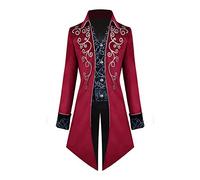 FYMNSI Manteau gothique Steampunk pour homme - Veste vintage victorienne - Pour carnaval - Costume d'Halloween, 1 # Bordeaux., L