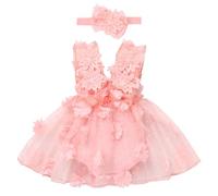 FYMNSI Robe pour bébé sans manches - Body, combinaison, robe de princesse en tulle avec bandeau - Ensemble de fête pour tout-petits - Vêtements pour 0-24 mois, 6-12 mois