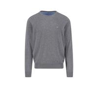 FYNCH-HATTON Casual-fit Feinstrickpullover mit O-Ausschnitt aus Reiner Baumwolle Charcoal/XXL Pull-Over, Mixte