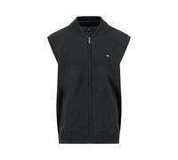 FYNCH-HATTON Gilet tricoté en coton pour homme avec fermeture éclair et col montant, bleu marine, XL