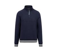 FYNCH-HATTON Pull doux pour homme avec col Troyer, bleu marine, L