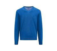FYNCH-HATTON Pull en coton avec col en V, strong blue, XL