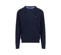 FYNCH-Hatton Pull en Tricot Fin avec col Rond, Bleu Marine, 4XL