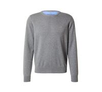 FYNCH-HATTON Pull décontracté en tricot fin avec col rond en pur coton, acier, L