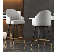 FYNNDM Lot de 2 tabourets de Bar pivotants, revêtement en Cuir PU de qualité supérieure, Dossier capitonné, tabourets de Cuisine Confortables pour Le comptoir et Les Repas