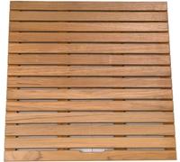 FYNNDM Tapis de Douche antidérapant en Bois de Teck pour Personnes âgées avec Plateforme surélevée, Tapis de Sol de Salle de Bain Confortable 80 x 120 cm