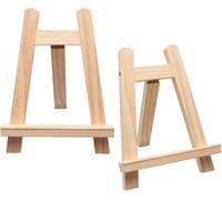 Fynokst Lot de 2 mini chevalets en bois (15 x 20 cm) - Petit chevalet de table pliable pour cadres photo, photos, peintures - Chevalet pour enfants, présentoir d'art (20 x 15 cm)
