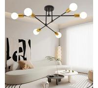 Fynokst Plafonnier 6 ampoules 60 W - Culot E27 - Lustre rétro Sputnik - Plafonnier pour chambre à coucher, salon, cuisine - Ampoules non incluses