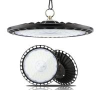 Fynokst Projecteur LED Industriel 200W, 30000LM UFO Eclairage Plafonnier LED Garage avec Chaine, 6000K Projecteur Intérieur, IP66 Étanche Éclairage de Plafond pour Garage Entrepôt Atelier Usine