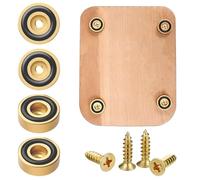 Fyntave Lot de 4 pieds de planche à découper en laiton de 3,5 x 0,9 cm avec patins antidérapants en laiton massif pour bois, planche à découper en bambou (doré)