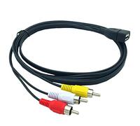 FYOBOT 1.5M Usb une Femelle pour 3 Rca Phono Av Cable Pc Tv Aux Adaptateur Audio Vid¨¦o