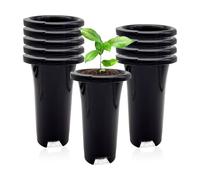 FYOBOT 10 Pièces Pots de Pépinière de Plantes Profondes en Plastique, Pots D' Hauts et Stables Épais, Pots de Conteneurs de Plantes de Semis Hauts Réutilisables, Profonds