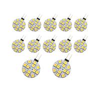 FYOBOT 12PCS G4 Puck Lights Ampoules LED Base de Broche LAT¨¦Rale Ronde G4 5050 12SMD LED RV Light Home Reading Light, Blanc Chaud