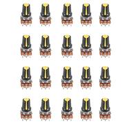 FYOBOT 20 Pieces 100K Ohm 3 Bornes Lineaires Cone Audio Rotatif Pot de Potentiometre de Type B