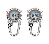 FYOBOT 2X Clip sur Mousqueton Montre Numérique Montres de Sport Lumineuses Mousqueton Montre pour Randonneurs Alpinisme Extérieur Orange