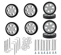 FYOBOT 8 Pièces de Remplacement de Roues de Valise, 2,36 Pouces/60 mm D'Épaisseur 0,47 Pouces/12 Mm, Roulettes Muettes en Caoutchouc Résistantes, Roues de Bagages de Remplacement B
