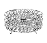 FYOBOT 8 Pouce 3-Couches Air Fryer Rack Grille Empilable Grille Grille Grille Ronde en Acier Inoxydable pour Cuisine Four CuisinièRe
