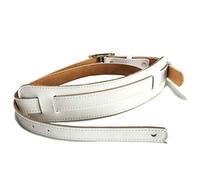 FYOBOT Cuir et Boucle en MéTal Sangle de Guitare éLectrique Ceinture éPaulièRe RéGlable Sangles de Guitare Vintage-Couleur Blanche