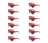 FYOBOT Lunettes de Soleil Coeur Rouge pour Femme, Lunettes de Soleil Coeur Amusantes et Mignonnes pour Enterrement de Vie de Jeune Fille Lunettes de Soleil Confession Romantique en Vrac