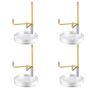 FYOBOT Support de Pr¨¦Sentoir en Acrylique Transparent 4 Pi¨¨Ces avec Bras en M¨¦Tal R¨¦Glables, Chevalet de Pr¨¦Sentoir pour Pierres Pr¨¦Cieuses en Cristal et