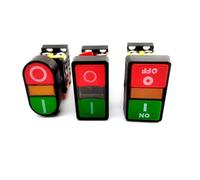 FYOCOXDS 1PC 22mm ON/OFF START STOP NO/NC APBB-22N Momentary Double Head Push Button Switch with Light 36V