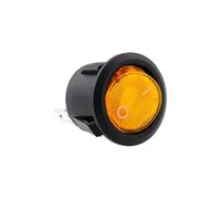 FYOCOXDS 1pcs 20mm KCD1 10A 12V Yellow Light Power Switch Car Button Lights ON/OFF 3pin Round Rocker Switch