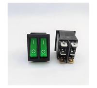FYOCOXDS 1PCS KCD8 6PIN green 16A 250V 20A 125V Double Light Switch Rocker Switch ON-OFF KCD6