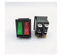 FYOCOXDS 1PCS KCD8 6PIN Red and green 16A 250V 20A 125V Double Light Switch Rocker Switch ON-OFF KCD6