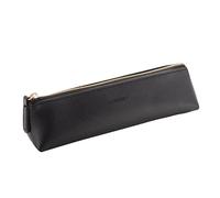 Fyore Luxe PU Cuir Trousse de Adulte Petite Poche Taille Métal Zip Pencil Case pour Bureau College Pinceaux (Noir)