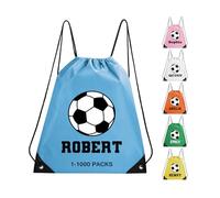 Fyore Sac de sport personnalisés Ajoutez vos Football et nom, Sac de sport pour enfants Adulte Voyage Plage Yoga Natation Sacs à cordon