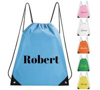 Fyore Sac de sport personnalisés Ajoutez vos Nom, Sac de sport pour enfants Adulte Voyage Plage Yoga Natation Sacs à cordon