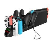 FYOUNG 6 en 1 LED Chargeur Dock Compatible avec Joy Cons et contrôleur pour Switch & OLED Model, Station de Chargement pour Manette avec Prise USB 2.0 et Ports USB 2.0