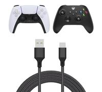 FYOUNG Câble USB C pour manettes PS5 DualSense/Pro Controller/Xbox Series/Nintendo Switch/Switch OLED/Switch Lite, câble de charge long tressé pour téléphone portable, tablette - 5 m - Noir
